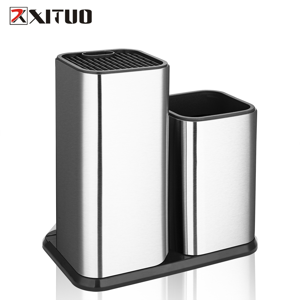 

XITUO Knife Stand Holder High End Kitchen Accessories For Kitchen Knife Multi-Function Stainless Steel Knife Holder Stand Block