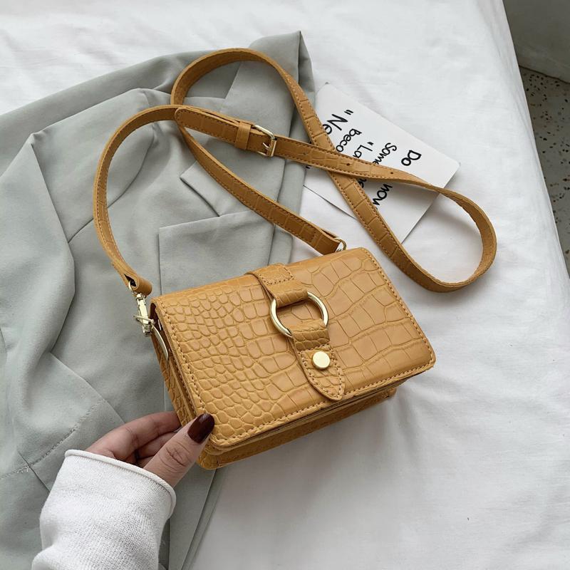 

Leather Crocodile Pattern Bag Pu for Women 2021 Small Luxury Fashion Shoulder Crossbody Handbags and Purse Designer High Quality, Beige