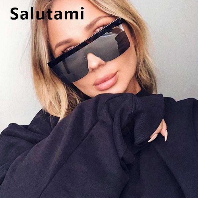 

One Piece Silver Mirror Sunglasses For Women Australia Oversize Square Sun Glasses Female Men Black Sexy Shades