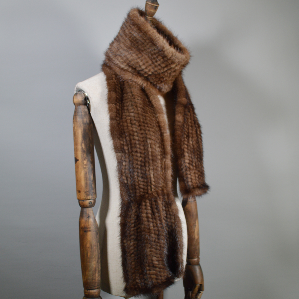 

2020 long-style natural winter vison 100% genuine skin female shawl mesh real mink fur muffler scarf