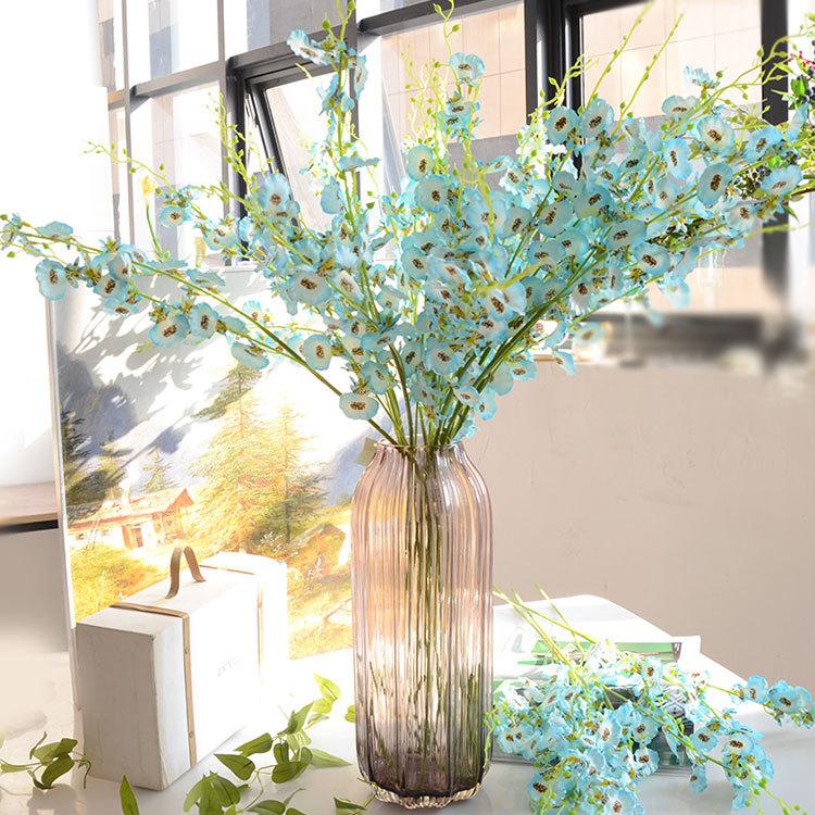 

High simulation dancing orchid artificial flower fake flower 3 fork orchid Wenxin living room decoration 20pcs, Yellow