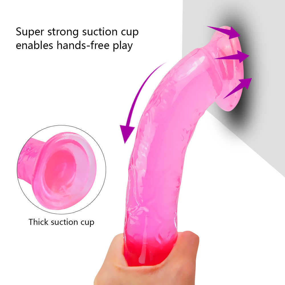 2022 adultshop Huge Dildo Toys For Women Erotic Soft Jelly Dildos Female Realistic penis Anal plug Strong Suction Cup G-Spot Orgasm shop Q0508sex-image-748768422