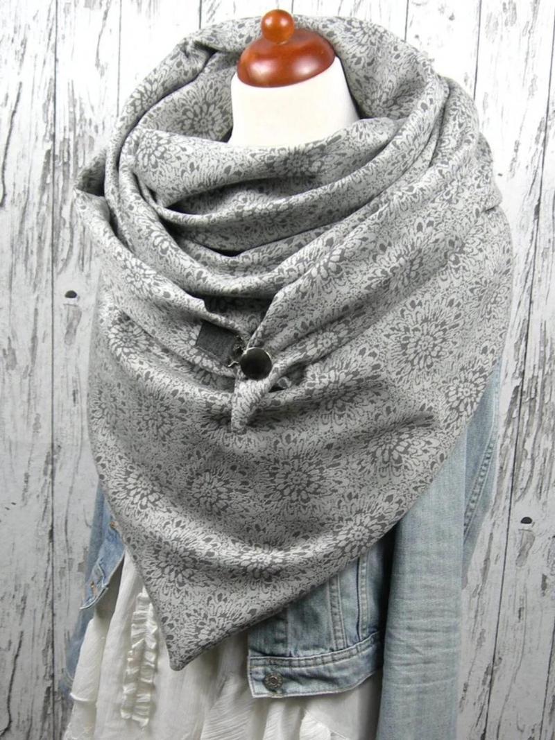 

Winter Gray Scarf Women Fashion Women Soilder Printing Button Soft Wrap Casual Warm Scarves Shawls Multi-purpose Shawl Scarf