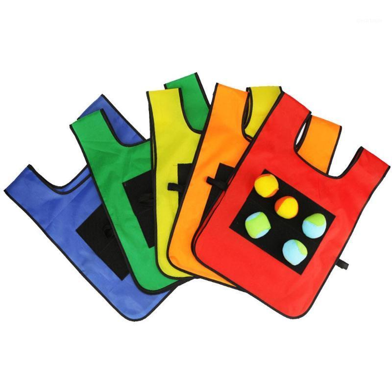 

Creative Dodgeball Adhesive Ball Vest Stick Jersey Game Vests with 5 Balls Gym Sports Kids Cloth Kindergarten Outdoor1, Blue