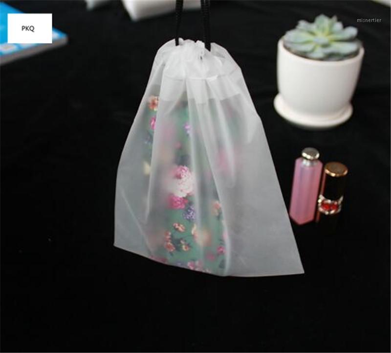 

10pcs EVA Frosted Clear Drawstring Clothes Storage Bag Small 16*20cm Transparent Matte Dust-proof Travel Organizer Pouch1