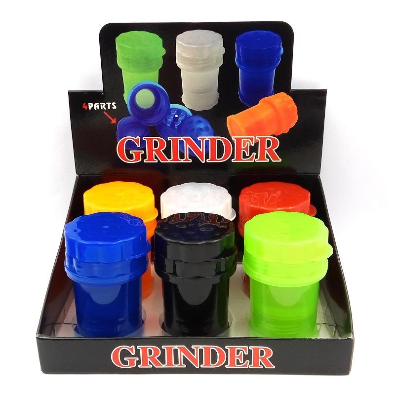 

60mm 3 Parts Plastic Grinder Secure twist lock system Herb Grinders Water Tight Air Tight Med Container tobacco grinder Smoking