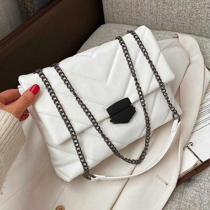 

V-line Crossbody Bag For Women 2021 Fashion Sac A Main Female Shoulder Bag Female Handbags And Purses With Handle, Beige
