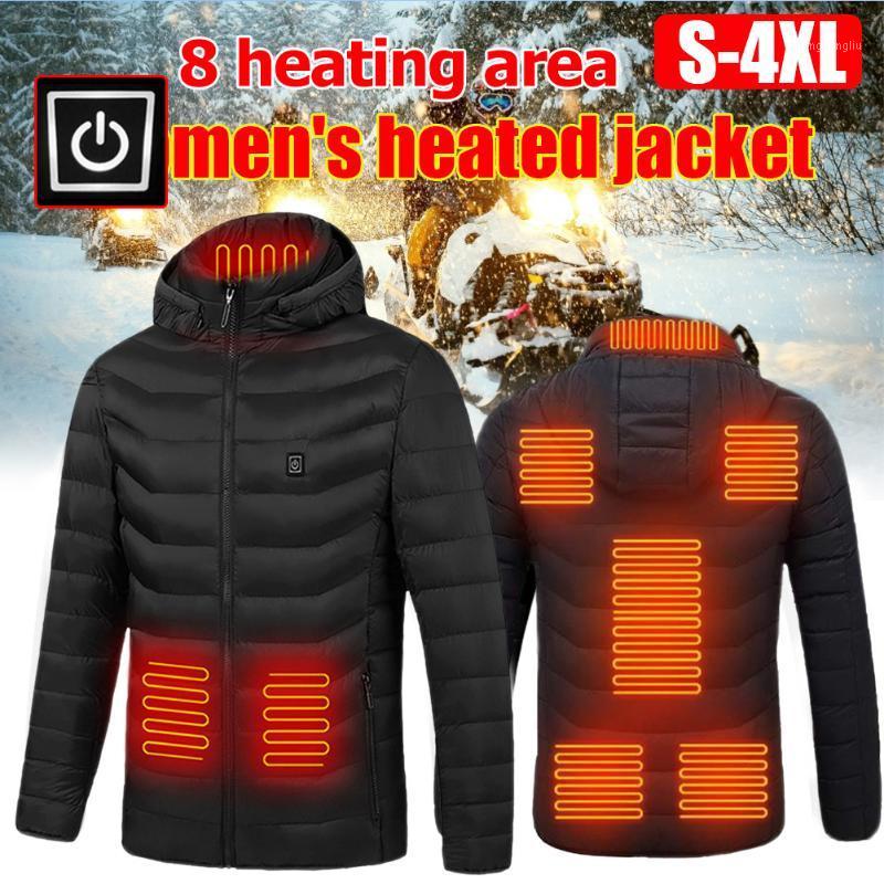 

New Electric Heated Jackets Vest Down Cotton Outdoor Men Women Coat USB Electric Heating Hooded Winter Outdoor Jackets -4XL1, Black