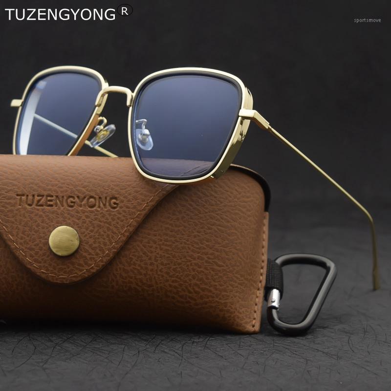 

TUZENGYONG Classic Steampunk Sunglasses Fashion Men Women Brand Designer Vintage Square Metal Frame Sun Glasses High Quality1