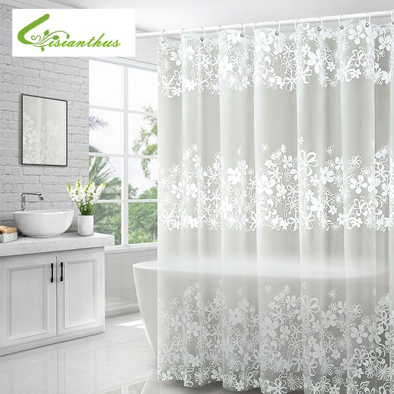 

Modern PEVA Waterproof Printing Shower Curtain Thick Translucent Quality Bath Curtain Mildew Resistant Washable Bathroom