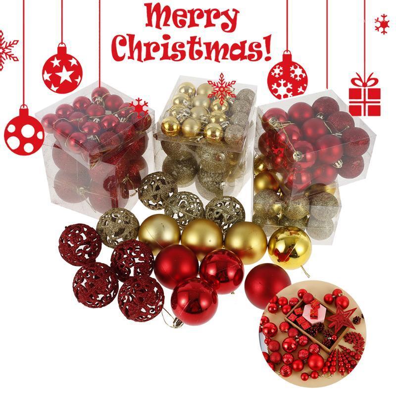 

Christmas Tree Balls Xmas Decoration Baubles Gold Red Plastic Hanging Christmas Balls Ornament for Home Xmas New Year Decor Gift1