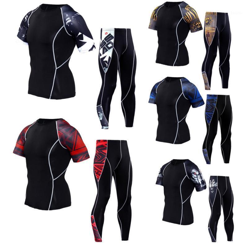 

Rash Guard men' t-shirt and legging kit, compression, long sleeves, men' underwear, thermal base1, Photo color