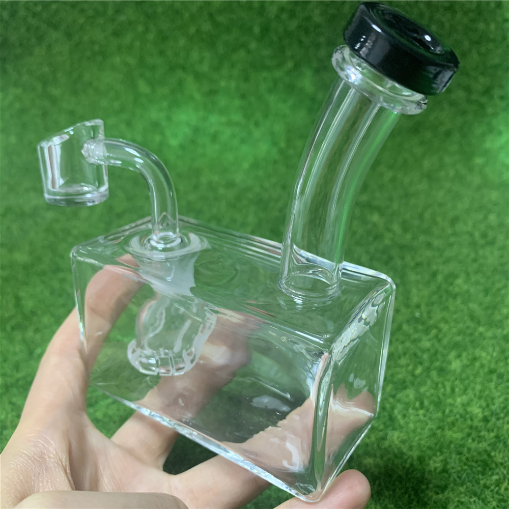 

Cheap Dab Rig Small Oil Rig for Wax 4.5 Inch Cube Bong Water Pipe Glass Bubbler Wholesale Dab Rig