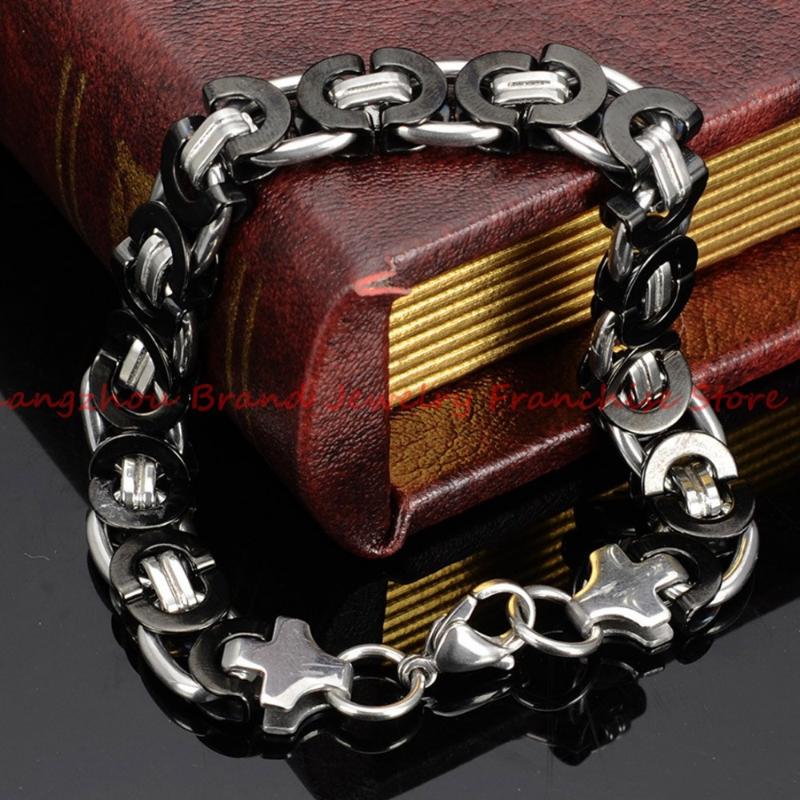 

7"-11" Exquisite Classic 6/8/10mm Byzantine Chain Cool Men's 100% Fine 316L Stainless Steel Wristband Bangle Chain Bracelet