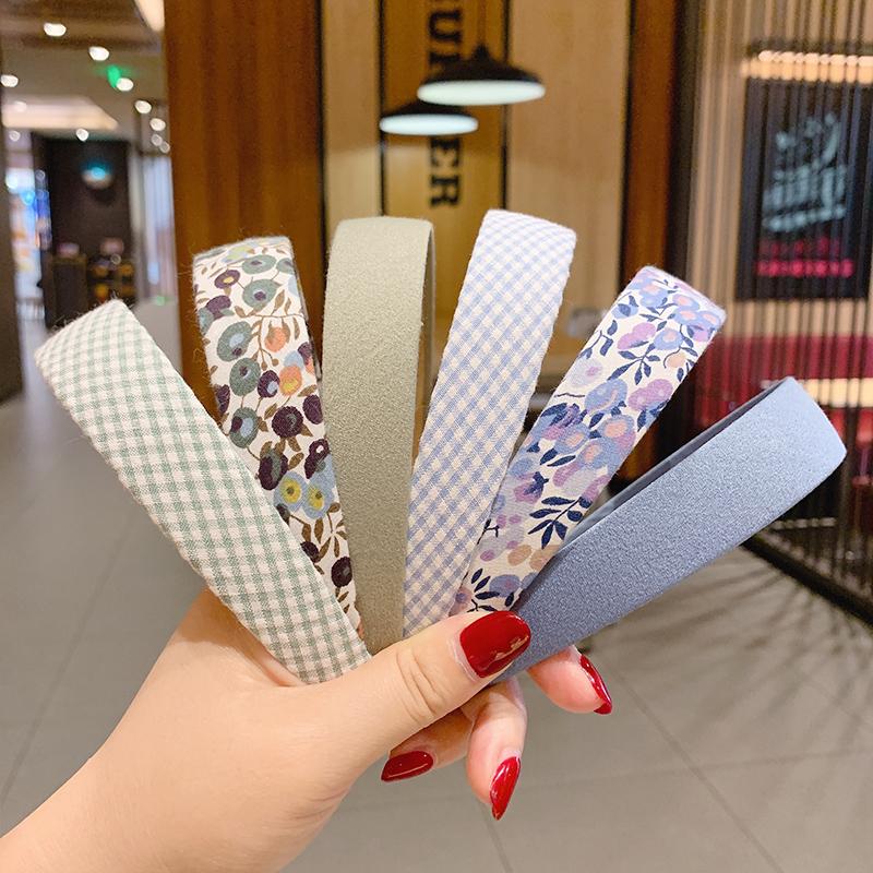 

2020 New Grid Floral Hairbands For Women Girl Hair Hoop Hair Accessories Headwear Jewelry Headdress Female Wholesale
