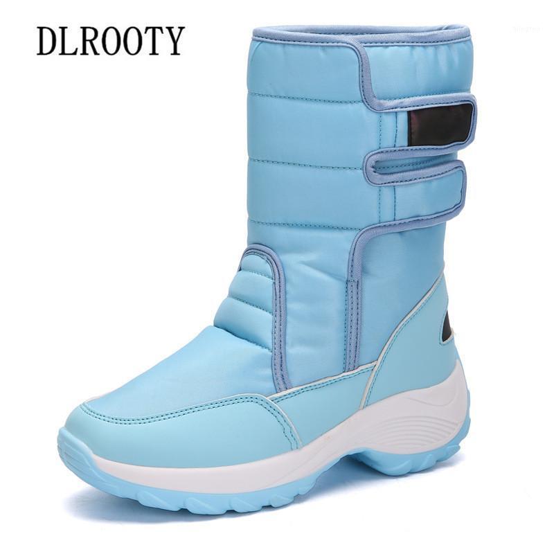 

Women Snow Boots Ankle Winter Warm Waterproof Outdoor Female Casual Shoes Flat Fashion Platform Hook & Loop Plus Size 35-421, X1618 pink