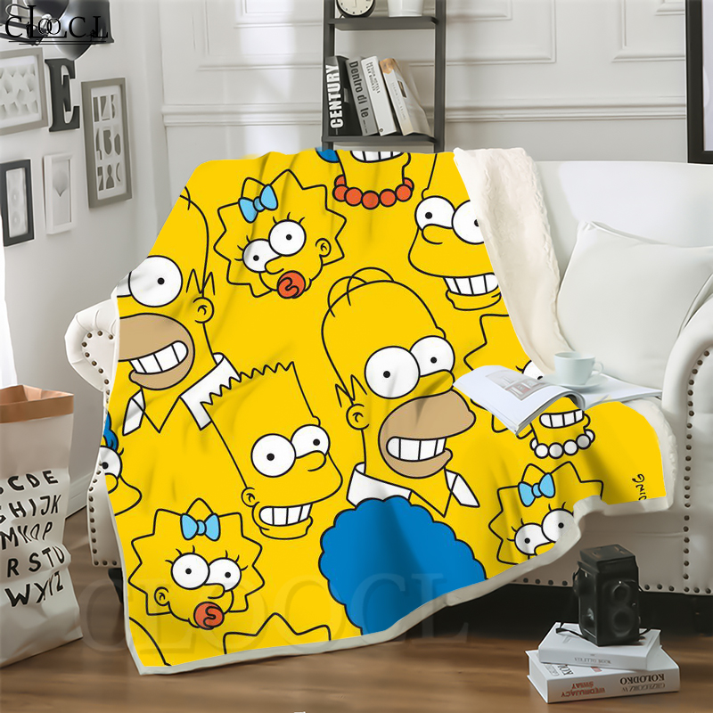 

CLOOCL Hot Cartoons The Simpsons 3D Print Hip-hop Style Air Conditioning Blanket Sofa Teens Bedding Throw Blankets Plush Quilt