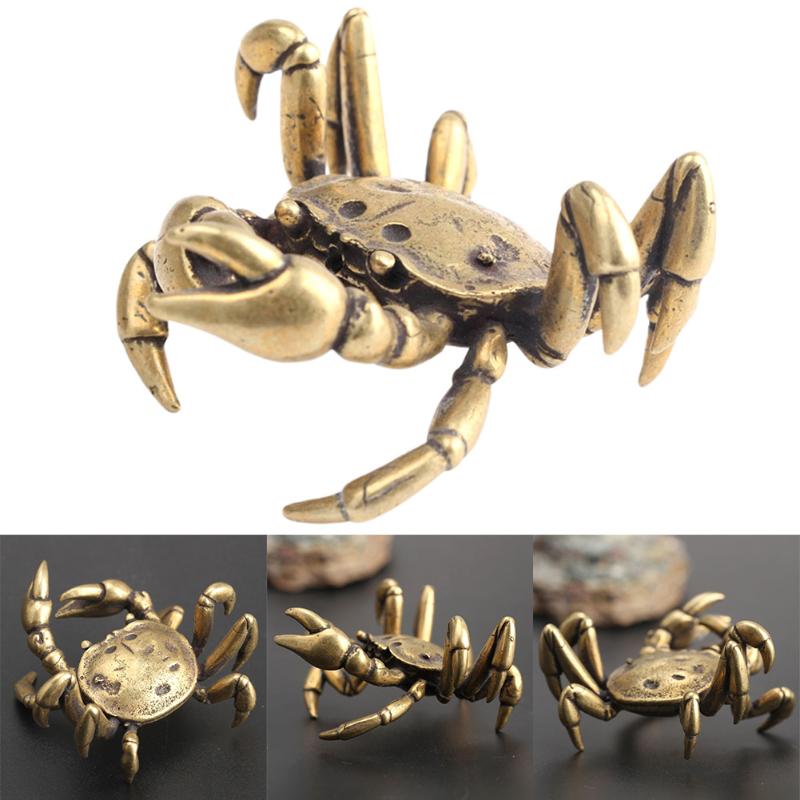 

Solid Brass Small Statue Office Desk Car Interior Crab Ornament Corrosion Resistant Bedroom Miniature Figurines Hard Home Decor