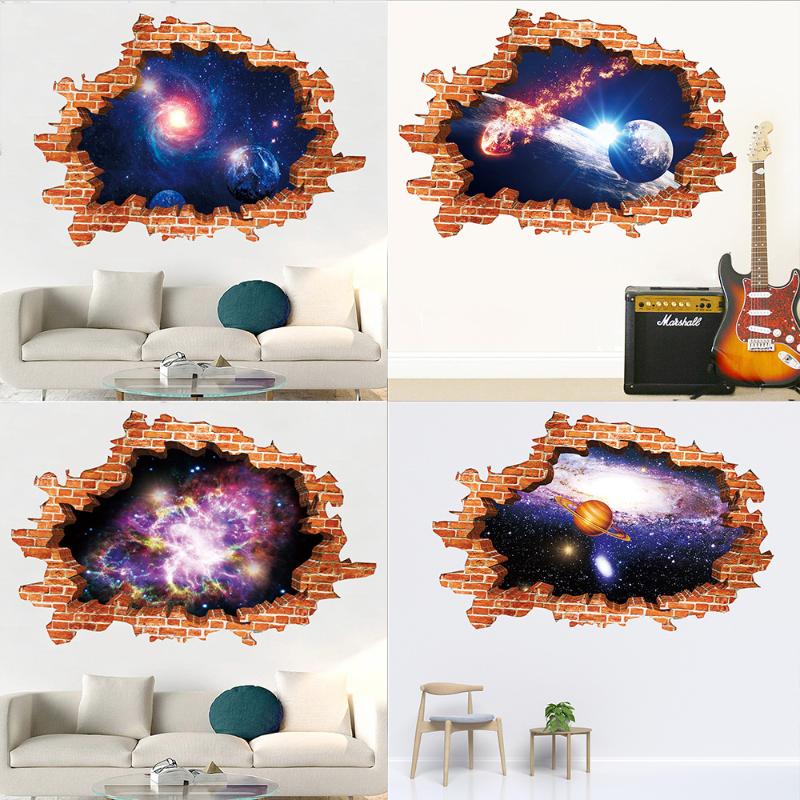 

Galaxy Wall Sticker Outer Space Removable Floor Decals Art Magic 3D Sky Planet Home Decor Kids Children Bedroom Decals Murals