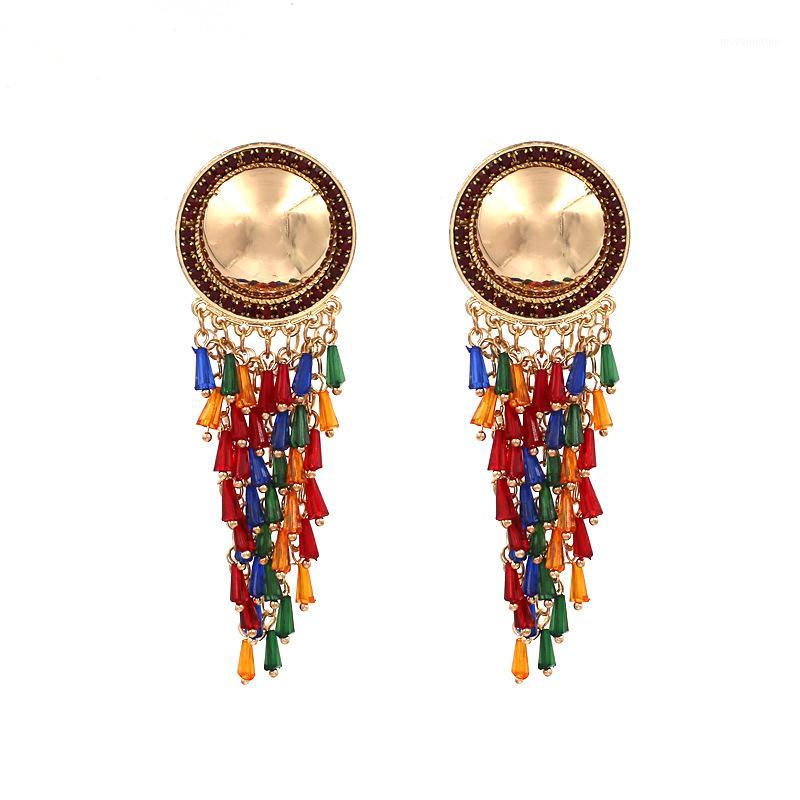 

Casual Style woven Rice Beads fashion design Ear Stud Style Elegant Tassel Earrings1