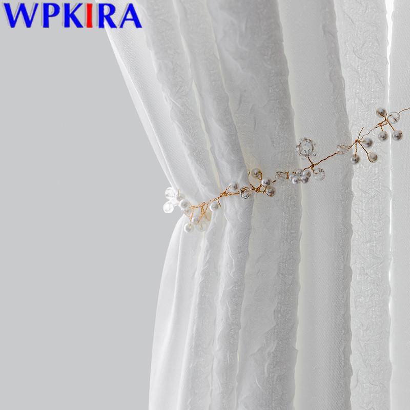 

Thick White Tulle Curtains For Living Room Window Blinds Drape Bubble Voile Window Screen Balcony Kitchen Home Decora W-AD481#30