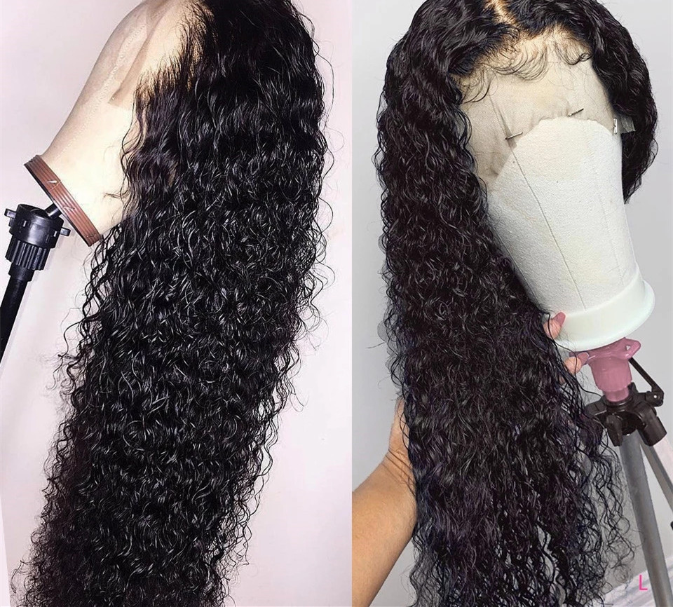 

DIVA1 Deep Wave Lace Front Wig Human Hair Wigs 150% density Curly Brazilian For Black Women Hd Full Frontal 360 Lace Front Wig, 1b or natural color