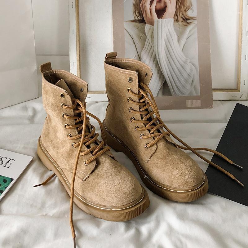 

Chunky Boots Women's Flat Shoes Woman Booties Ankle Boots for Women's Fashion 2020 Ladies Shoes Black Boot Female Bottes Femmes1