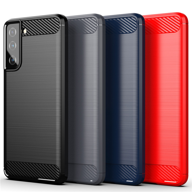 

Carbon Fiber TPU Phone Cases For Iphone 12 Pro Max Samsung Galaxy S21 Plus Ultra A02S S20 FE LG Stylo 6 Design Case, Black