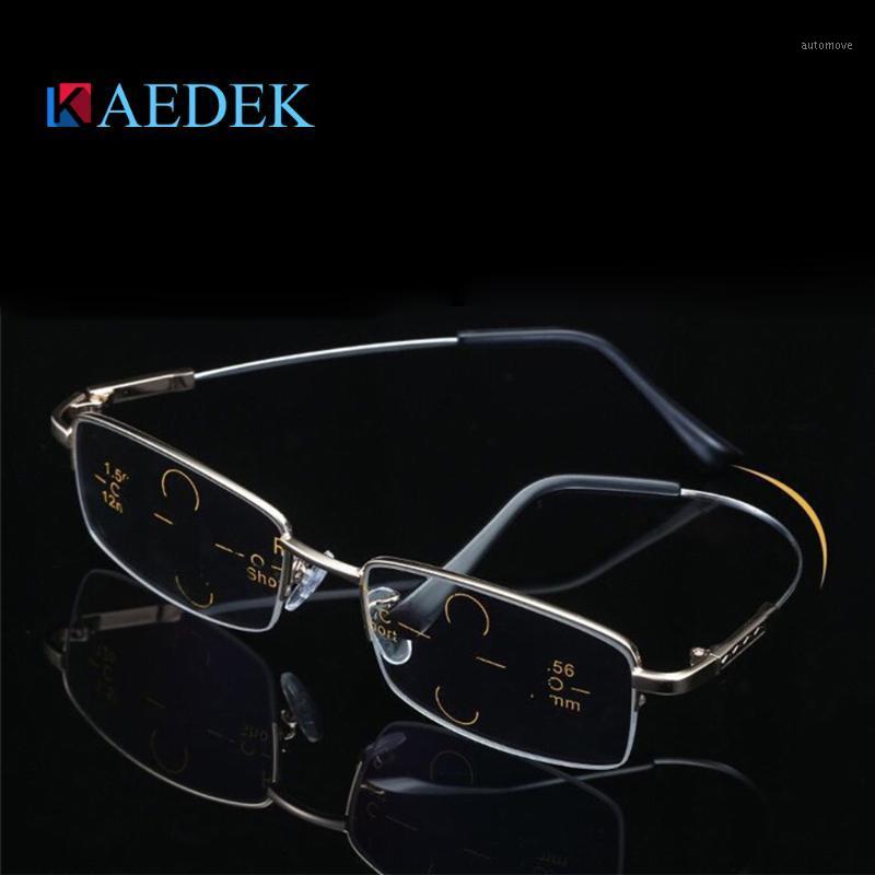 

KAEDEK Fashion Progressive Glasses Anti Blue Ray Multifocal Reading Glasses Ultra light Flexible Memory Titanium Unisex Design1