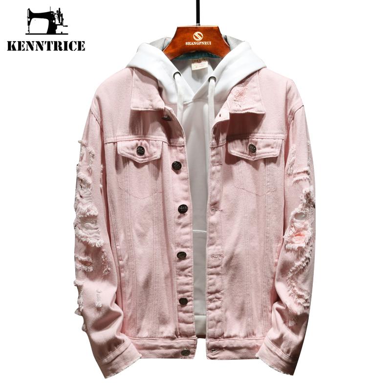 

KENNTRICE Long Sleeve streetwear Men Denim Jacket Autumn Black Coat Solid Color Jean Jacket Size 4XL 5XL