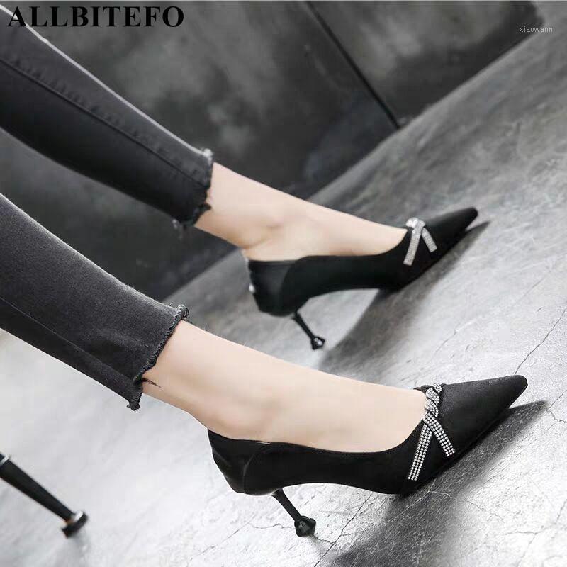 

ALLBITEFO rhinestone design high heel shoes spring thin heel comfortable fashion sexy women heels high heels pumps women shoes1, As picture