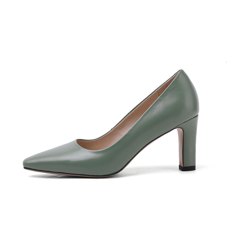 

2021 New Genuine Woman High-heel Toe Ladies Shallow Fashion Shoes DNHT, Emerald