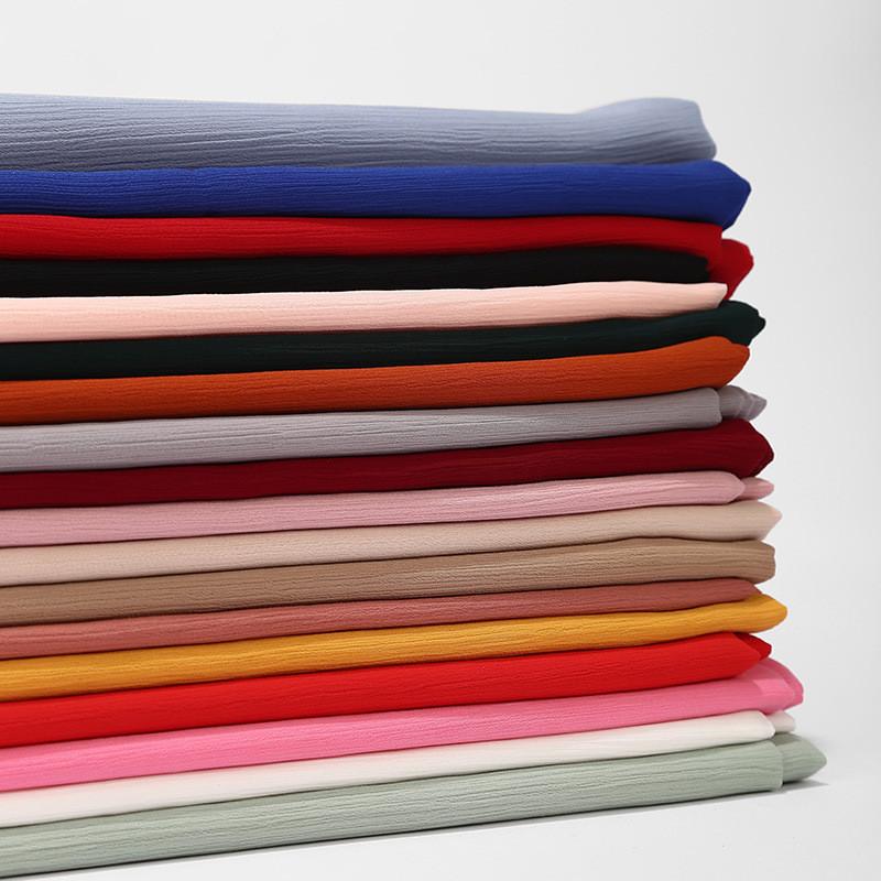 

2021 NEW women chiffon solid color muslim head scarf shawls and wraps bandana female foulard crinkle hijab stores