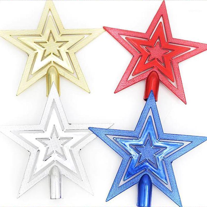 

10cm Silver Gold Red Blue Christmas Star Christmas Tree Toppers Tree Ornaments Xmas1