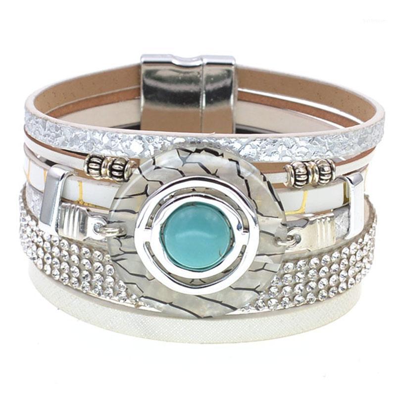 

leather bracelet for women charm Bracelet Bangle Magnetic Clasp women fashion jewelry1
