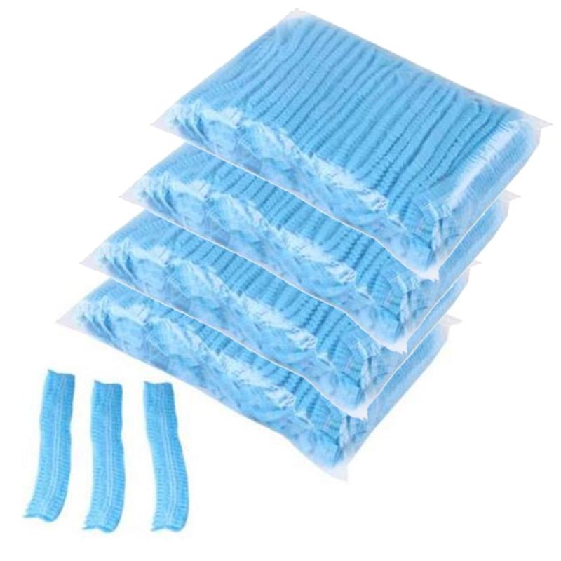 

100 PCS/Bag Disposable Non-Woven Cap Thick Non-Woven Dust-Proof Strip Hat Cap Hood Beauty Salon 4 Bags