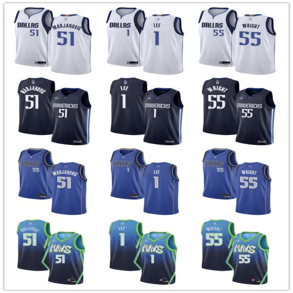 

MensÂ WomensÂ Youth Dallas Mavericks 51 Boban Marjanovic 1 Courtney Lee 55 Delon Wright White Blue custom BasketballÂ Jerseys, Black;red