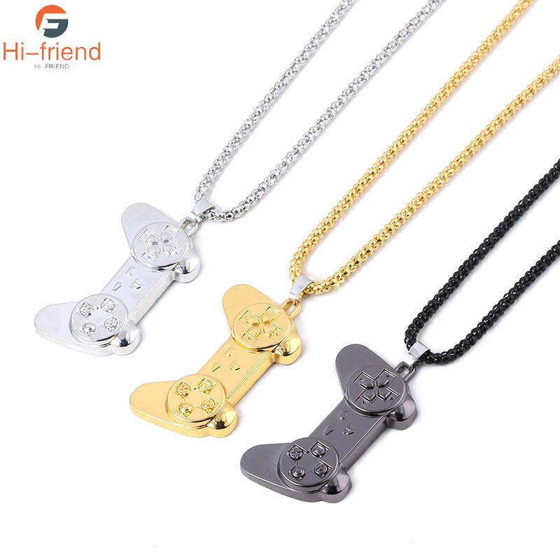 

New Fashion Hip Hop Game Controller Handle Necklace INS Pendant Women Men Gold Retro Fashion Jewelry Chain Necklace
