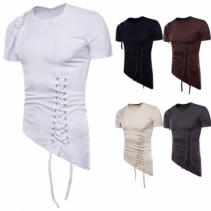 Men's Tee T shirt Shirt Graphic Solid Color Plus Size Crew Neck Casual Daily Drawstring Short Sleeve Tops Cotton Basic Designer Slim Fit Big