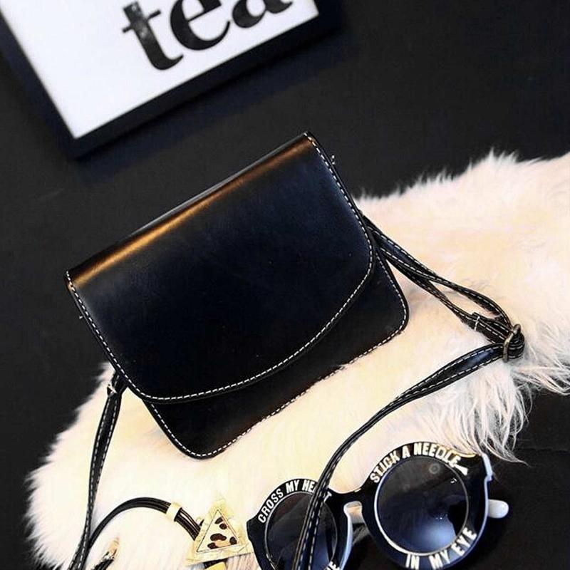 

New Fashion Women Hasp Shoulder Bag Vintage Korean Small Handbag PU Leather Messenger Wedding Crossbody High Quality Bag, Black