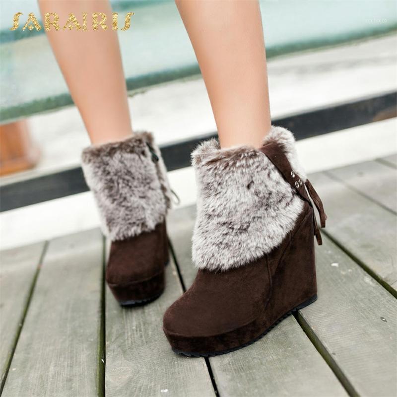 

Lapolaka 2020 Fashion New Add Fur Platform Warm Boots Woman Shoes Zip Up Wedge High Heels Winter Shoes Ladies Boots Female1, Black