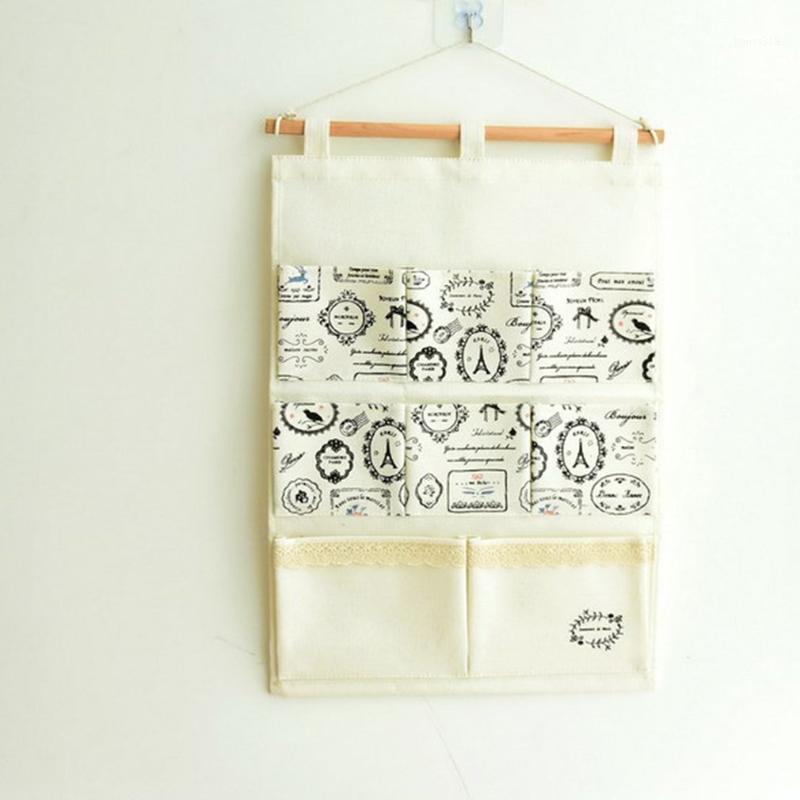 

Multifunctional Fabric Cotton Linen Storage Bag Creative Hanging Bag Pretty Holder1, As pic