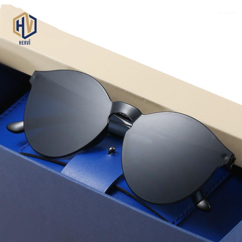 

Frameless Cat Eye Sunglasses Woman Candy Colors Gradient Sun glasses Siamese High Quality PC Eyeglasses1