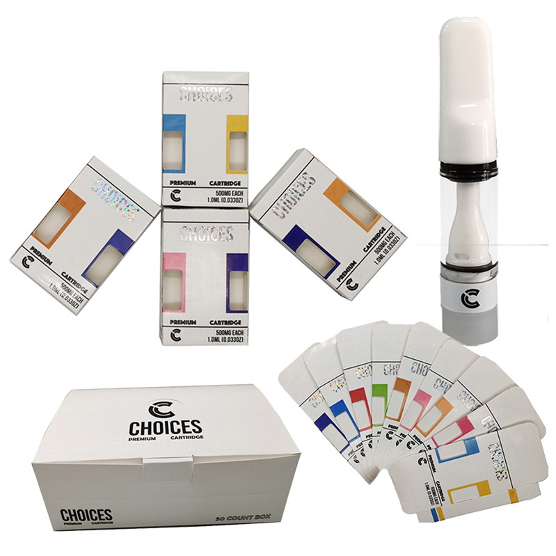 

Full Ceramic Choices Vape Cartridge Packaging Lead Free Empty Vape Pen 510 Ceramic Cartridges E Cigarettes Vape Carts 0.5ML Vaporizer Pens