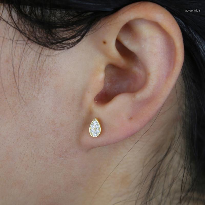 

2020 New 925 Silver CZ Stud Earrings jewelry Tear Drop Charm Earring Ddelicate Beautiful Elegance Women Ladies Jewelry1