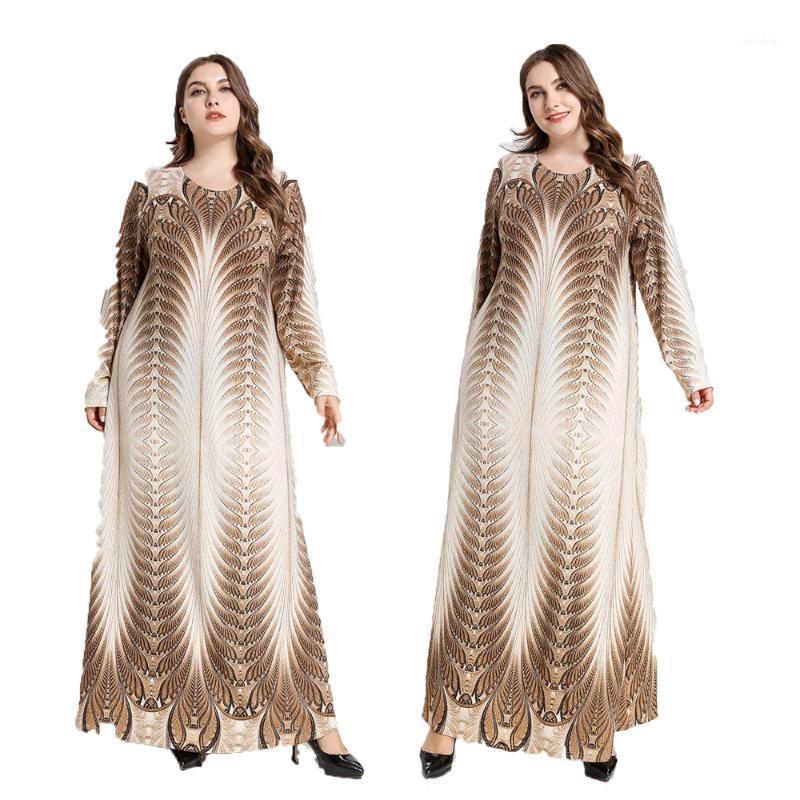 

Ethnic Clothing Plus Size Women Long Dress Ramadan Islamic Middle East Maxi Robe Abaya Jilbab Kaftan Gown Casual Loose O-neck Turkish Arab1