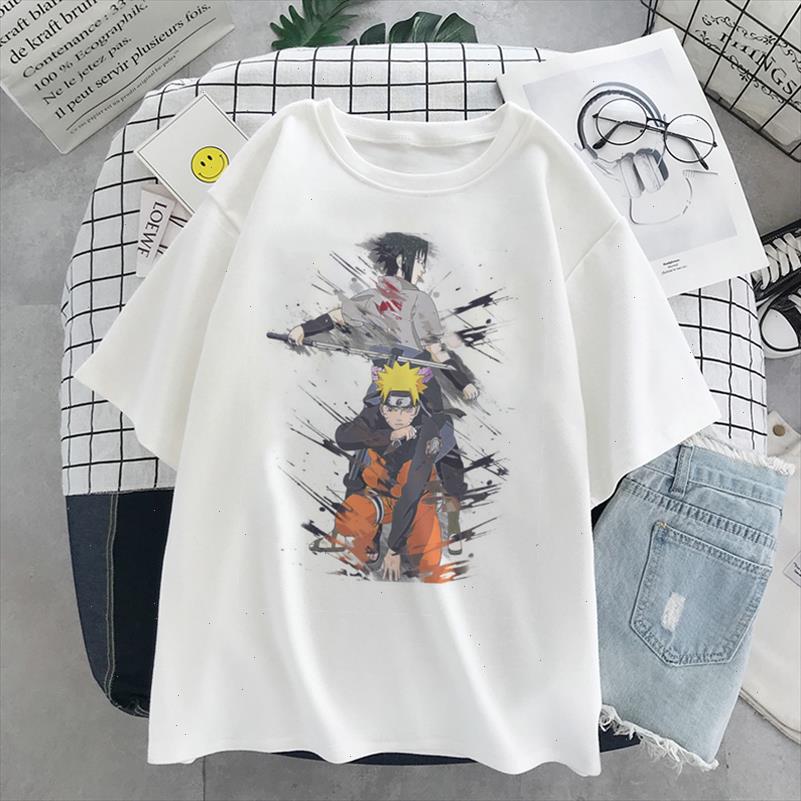 

naruto fashion japanese anime t shirt sasuke funny cartoon womens t shirt casual cool streetwear tshirt hip hop girl, White
