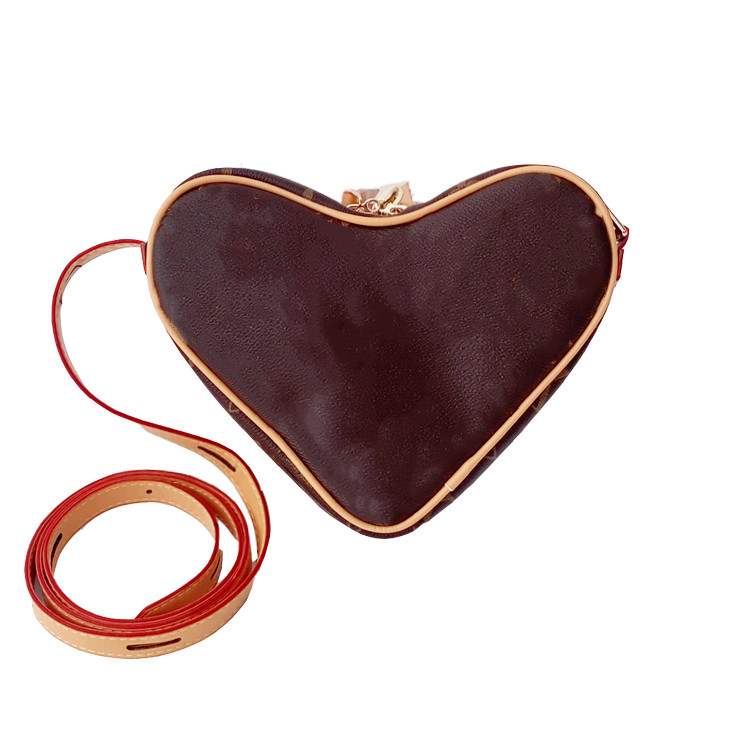 

Desigen girls handbags fashion flower love heart Letter children PU leather one shoulder bags women Casual change purse E057, Brown-l (ps picture)