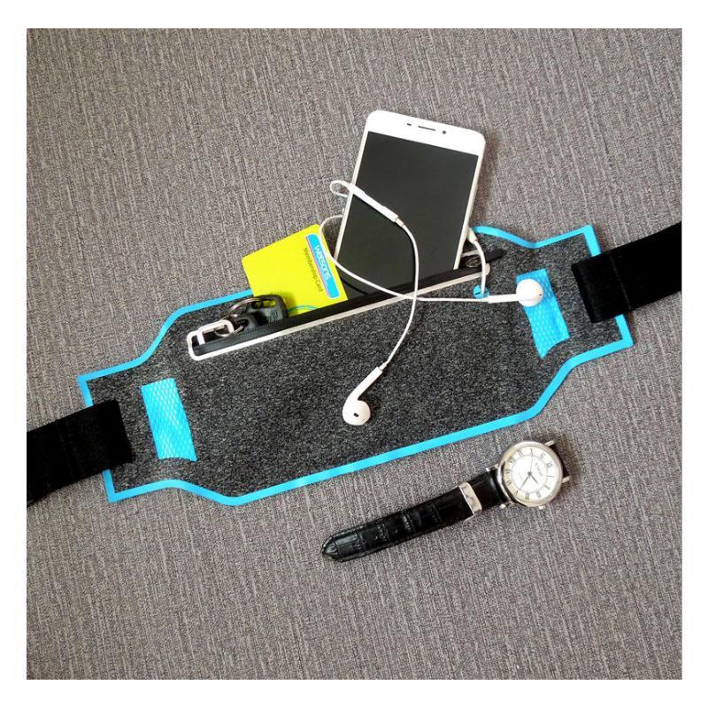 

Women Men Running Waist-Pack Funny-Pouch Belt-Bag Cycling kidney Sport Earbuds Holder Bum bags sac banane saszetka na biodra, Sky blue