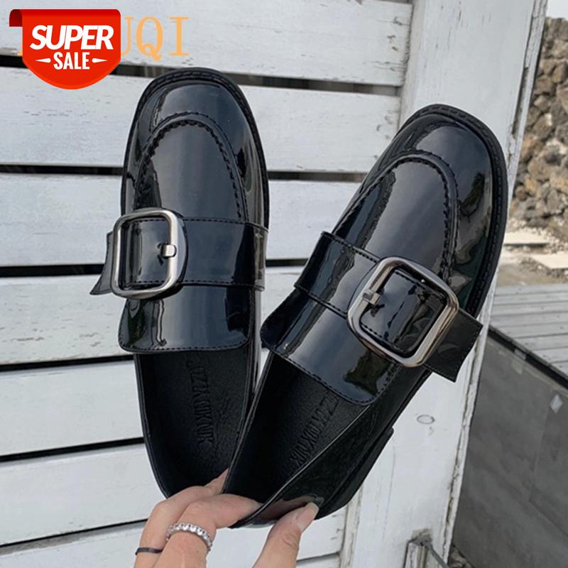 

Shoes Women Patent Leather 2020 new Spring Casual Shoes Loafers British Style Flat Shallow Mouth Women #4p6g, Black
